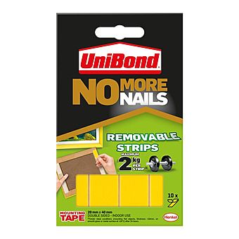 Unibond No More Nails Removeable Adhesive Strips 10 Pack