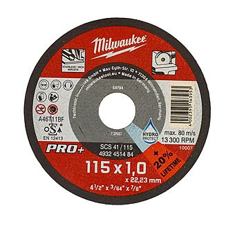Milwaukee 115mm Metal/Inox 1mm Thin Cutting Disc