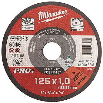 Milwaukee 125mm Metal/Inox Cutting Disc