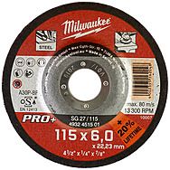 Milwaukee 115mm 6mm Metal Grinding Disc Pro+