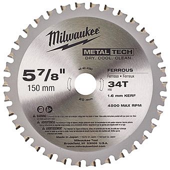 Milwaukee 150mm x 20mm x 34T Metal Circular Saw Blade