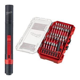 Milwaukee Shockwave 39 Piece Impact Duty Screwdriver Bit Set with IPL LED Pen Light