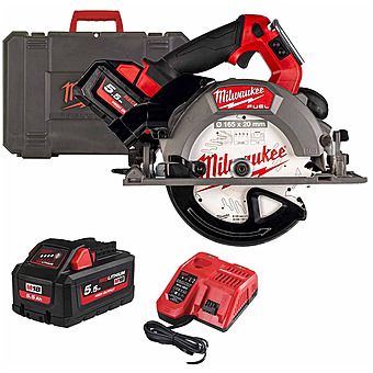 Milwaukee M18 FCSDC165-552X 18V FUEL 165mm Deep Cut Rail Compatible Circular Saw with 2x 5.5Ah HIGH OUTPUT Batteries