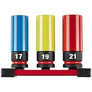 Milwaukee 3 Piece Shockwave 1/2" Automotive Car Wheel Sockets 17mm, 19mm, 21mm