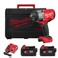 Milwaukee M18 FHIW2F12-502X 18V FUEL 1/2" Impact Wrench with 2 x 5.0Ah Batteries