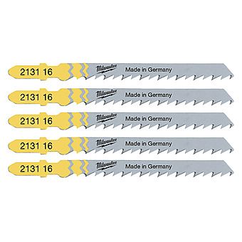 Milwaukee T144D Fast Cut Jigsaw Blades for Wood 75mm x 4mm Pack of 5