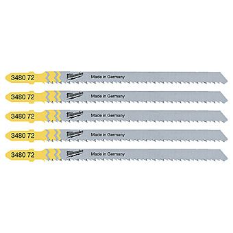Milwaukee T101BR sp. Special Application Jigsaw Blades for Wood and PVC 105mm x 2.5mm Pack of 5