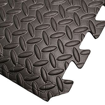 6 Pack of 60cm x 60cm EVA Foam Black Floor Mat