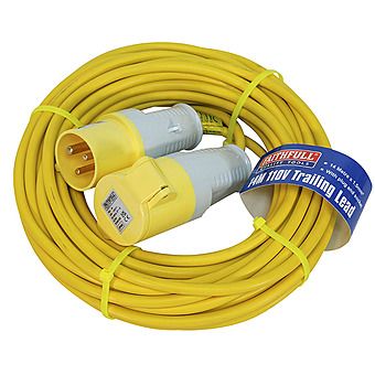 Faithfull 14m 110V 1.5mm Trailing Extension Cable Lead 16A