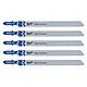 Milwaukee T138A Jigsaw Blades for Metal 105mm x 1mm Pack of 5