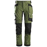 Snickers 6241 AllroundWork Stretch Trousers Khaki Green / Black