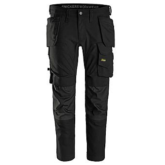 Picture of Snickers 6244 AllroundWork Canvas Stretch Trousers Black/Black