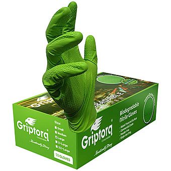 Picture of Griptorq Biodegradable Nitrile Gloves - Green - 50 Pack