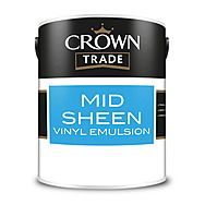 Crown Trade Mid Sheen Vinyl Emulsion Paint Brilliant White