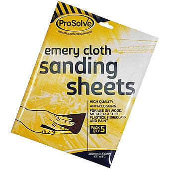 Picture of ProSolve Emery Cloth Sanding Paper Sheets 5 Pack
