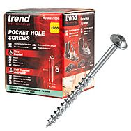 Trend 63mm Long No.8 Coarse Pocket Hole Screws 200 Pack PH/8X63/200C