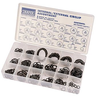 Draper 285 Piece Internal and External Circlip Assortment