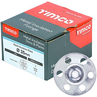 TIMco MID35 Metal Insulation Discs 35mm Pack of 100