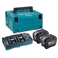 Makita GBBPSKGPE2J 40VMax XGT Power Source Kit 2 x 8.0Ah Tabless Batteries & Dual Rapid Charger