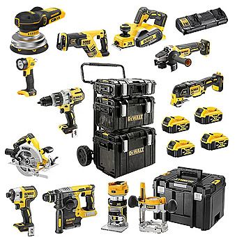 DeWalt 18V XR 11 Piece Cordless Power Tool Kit  4 x 5.0Ah Batteries - DCK853P4 + DCP580 + DCW211 + DCW604