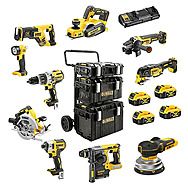 DeWalt 18V XR 10 Piece Powertool Kit 4 x 5.0Ah Batteries - DCK853P4 + DCW211 + DCP580