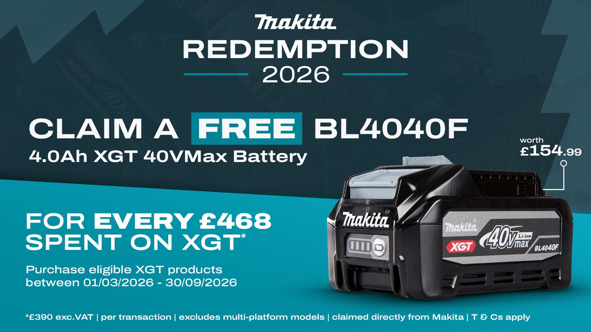 Makita XGT 40VMax Redemption 2026