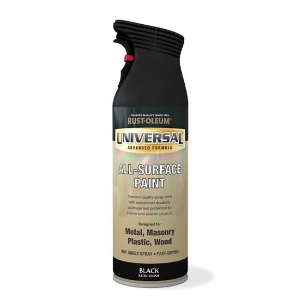 RustOleum Universal All Surface Spray Paint - Black Satin