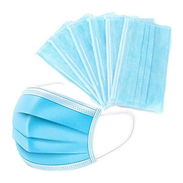 50 Pack 3-Layer Disposable Comfort Face Masks Face Coverings