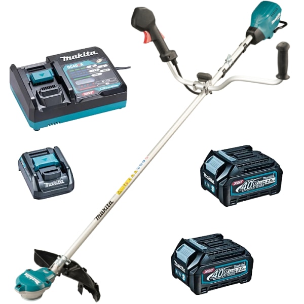 Makita UR002GD201 40Vmax XGT 35cm Brush Cutter 2 x 2.5Ah Batteries