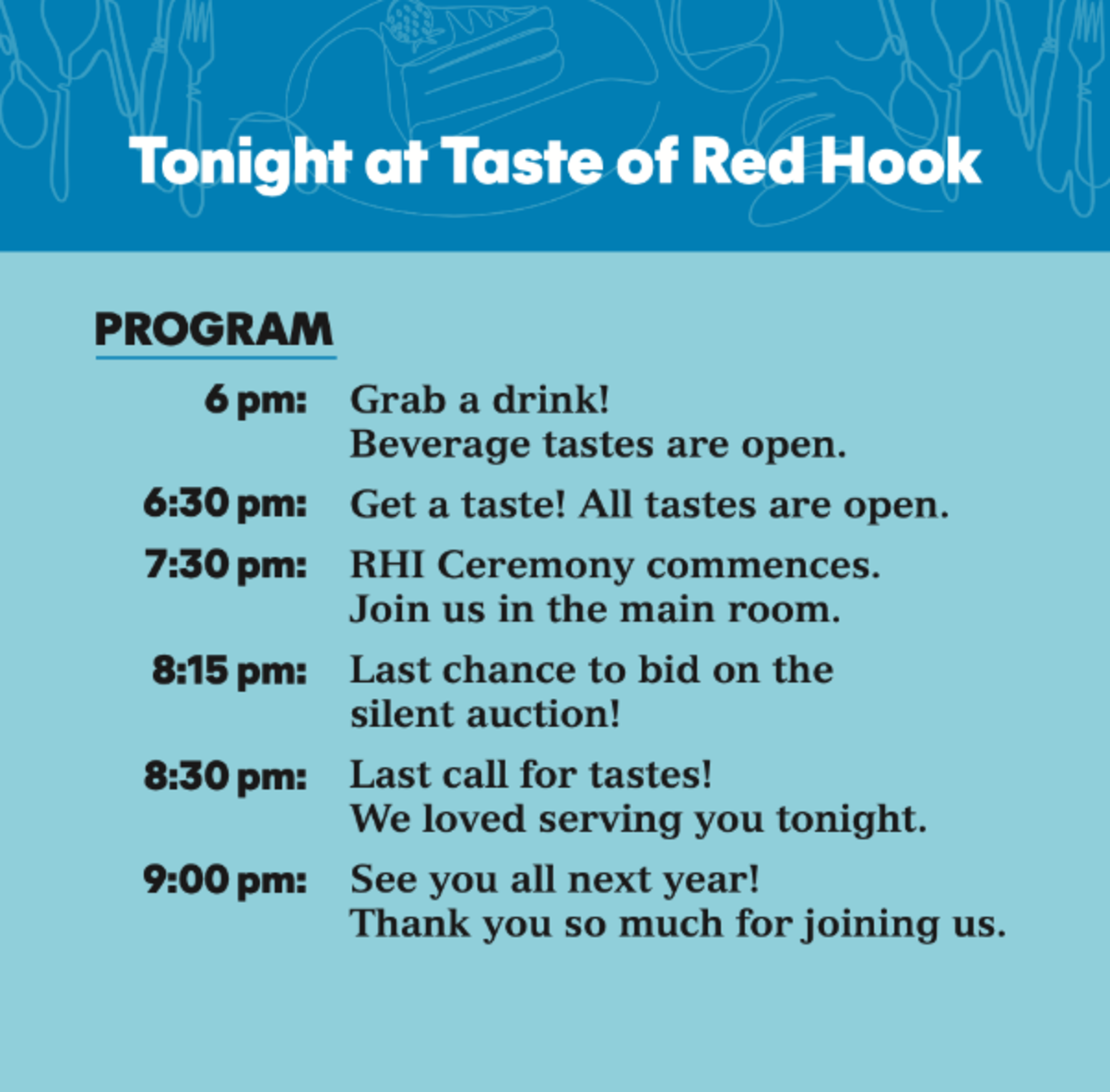 Taste of Red Hook Program Red Hook Initiative