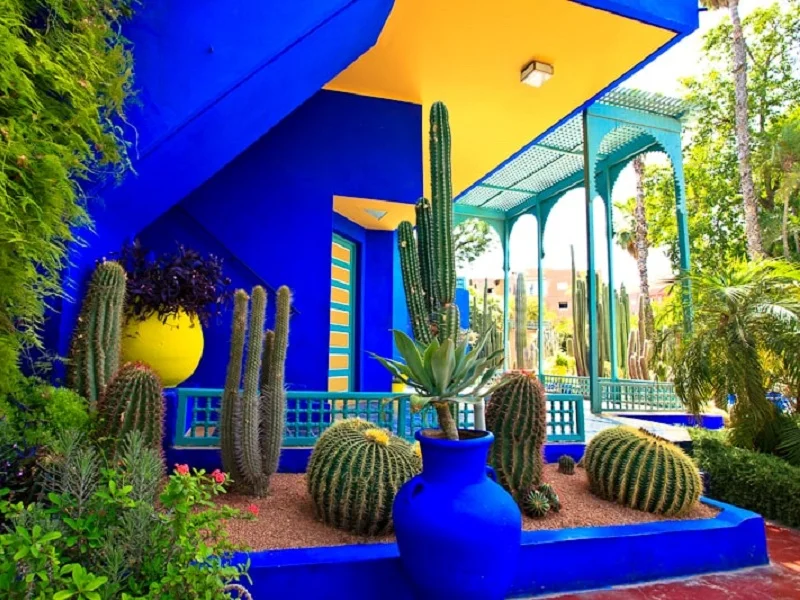 Majorelle blue courtyards of Marrakech