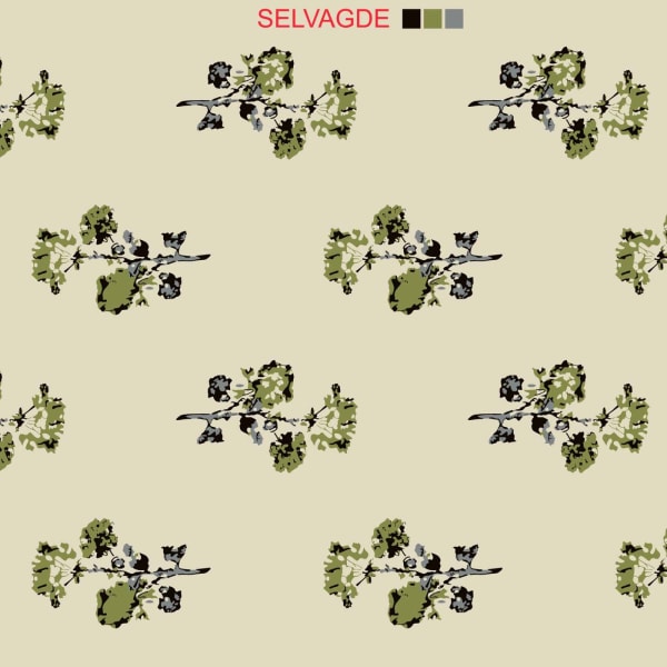 Badami Mehendi Chhota Buti Cotton Fabric