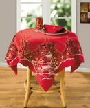 Father Christmas Embroidery Red Tablecloth
