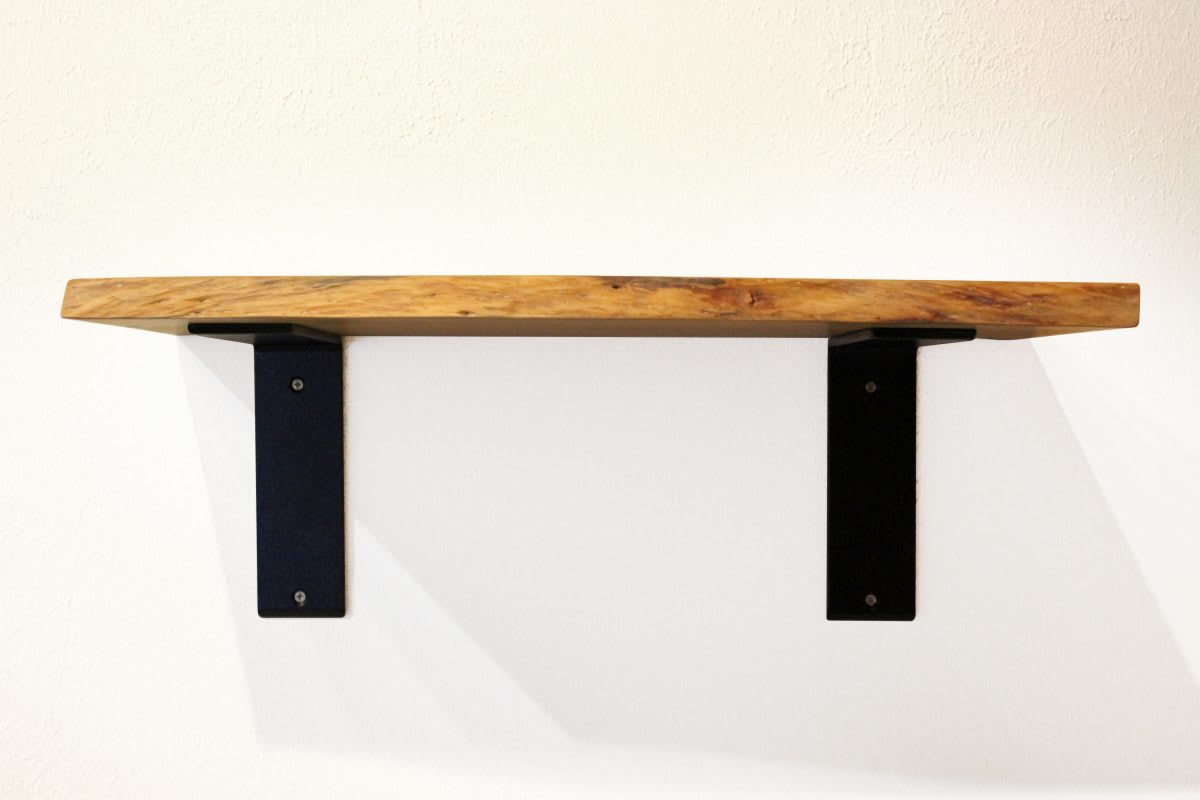 Cedar Shelf Steel Bracket Kit Modern Design With Live Edges
