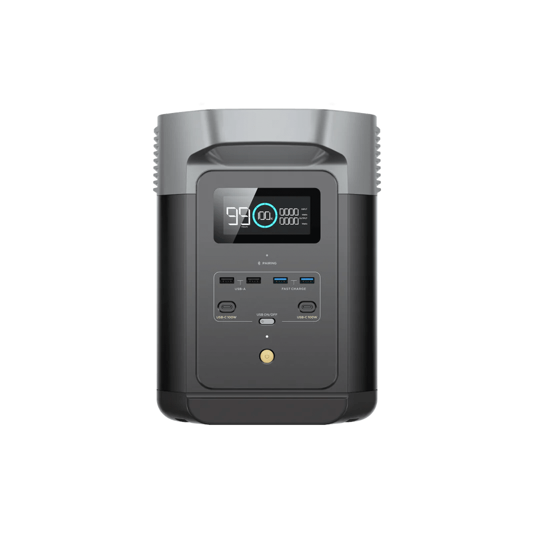 EcoFlow Delta 2 Portable Power Station: 1800W output, 1024Wh capacity, ultra-fast 80-minute recharge, and power for up to 15 devices. Perfect for all needs.