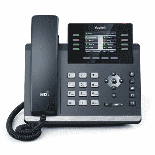 Yealink SIP-T44U HD SIP phone with 2.8″ color display and USB headset ports