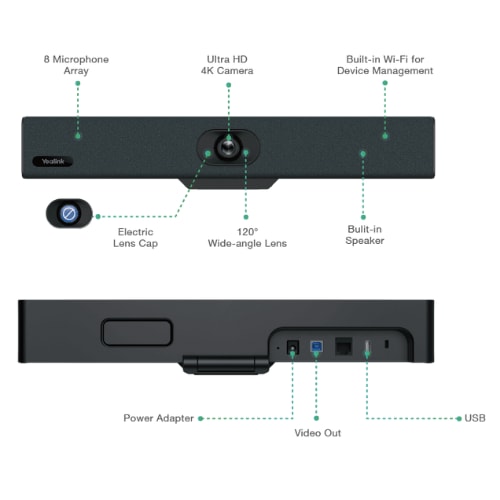 Yealink UVC34 All-in-One USB Video Bar for Small Rooms - Image 3