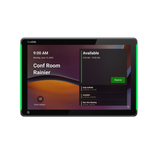 Yealink RoomPanel Plus 10-inch Microsoft Teams touchscreen scheduling panel