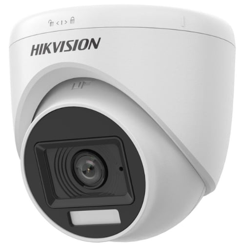 Hikvision DS‑2CE76D0T‑LPFS 2MP indoor camera with 1080P HD video, smart hybrid light, night vision, and one-way audio