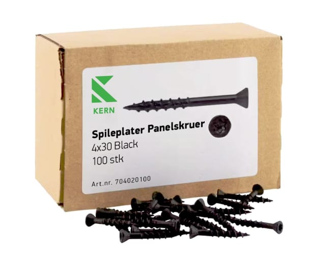 Spileplater Panelskruer 4x30 Black 100 s