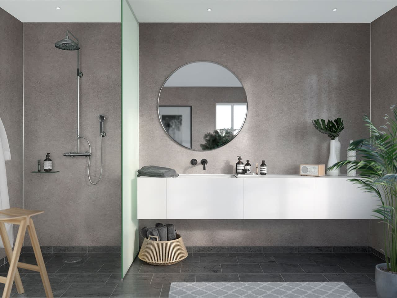 Fibo Em Grey Concrete Slett Plate