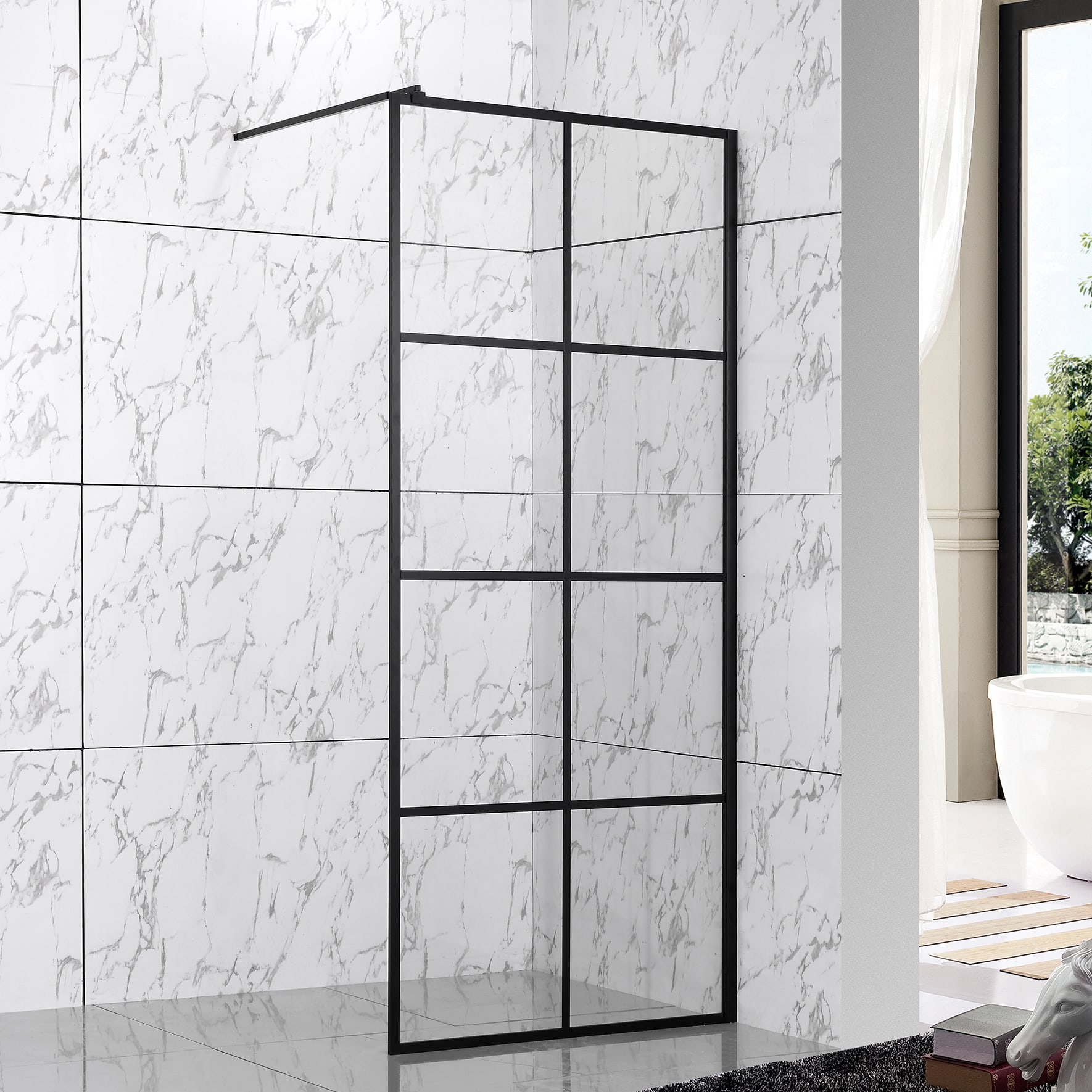 vetro new york dusjvegg 90x200 sort