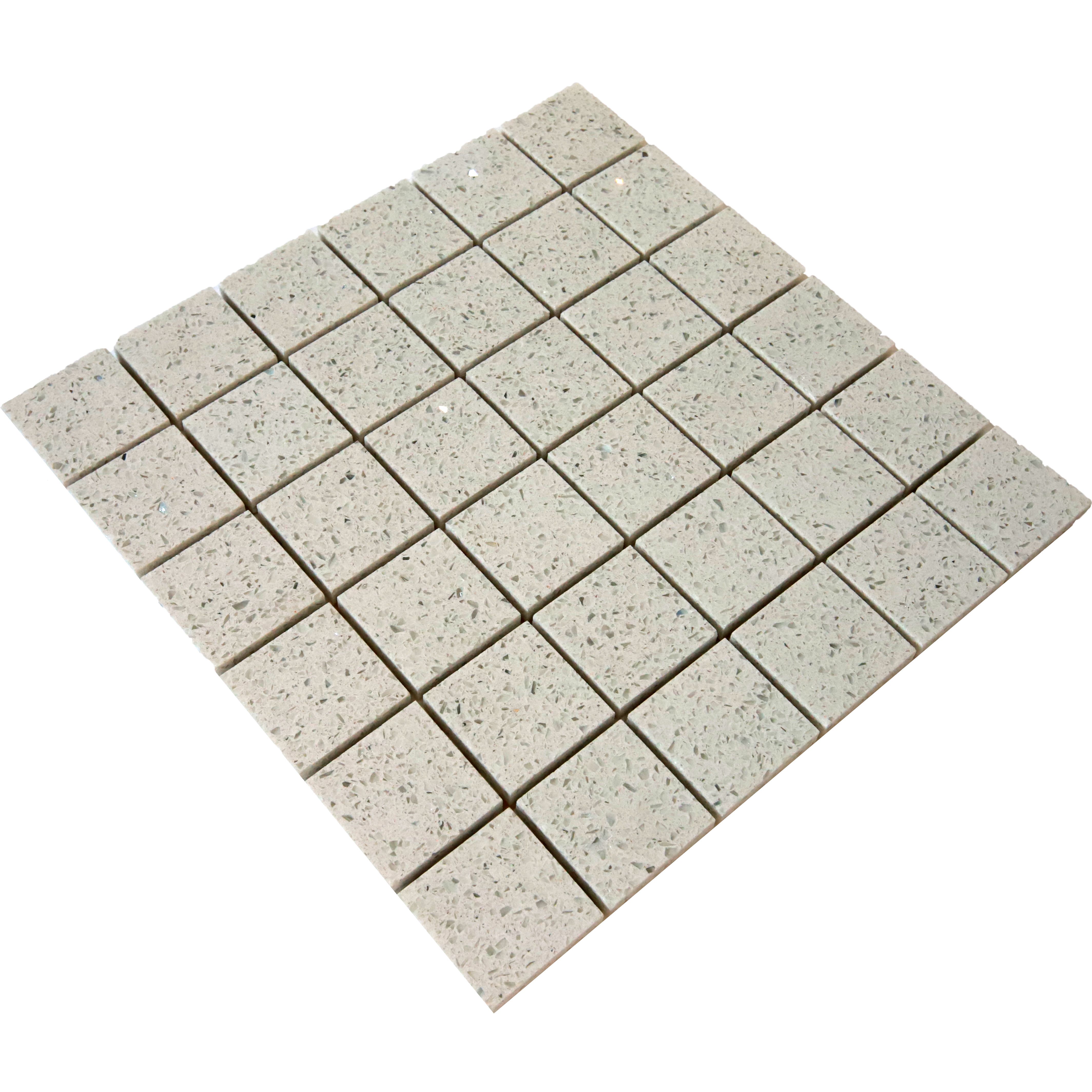 -Mosaic Quartz Stone White 5x5