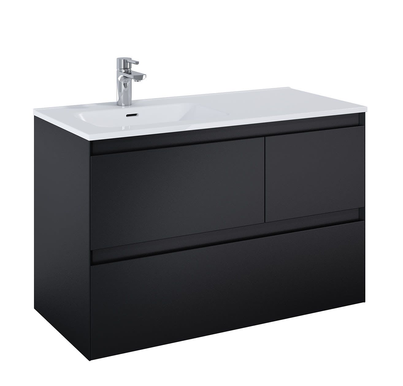 Zen baderomsinnredning 100 cm sort matt