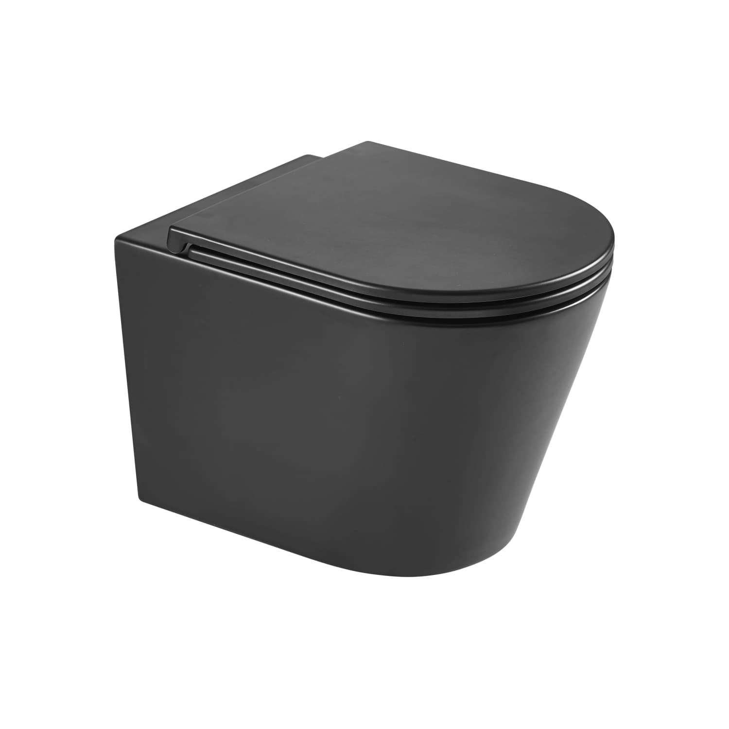 Rosolini veggtoalett tornado sort, inkludert sete