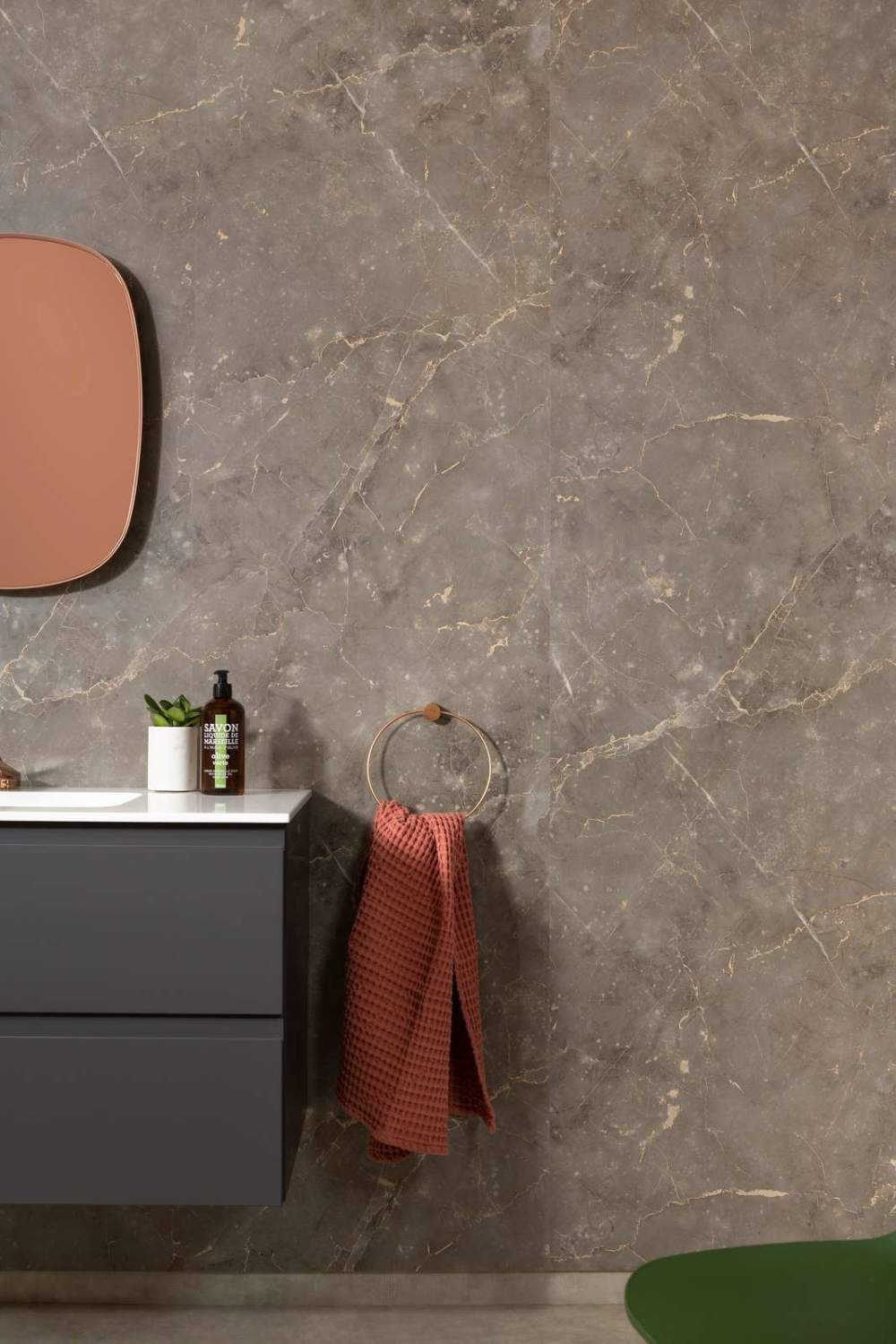 Fibo Brown Marble Slett Plate