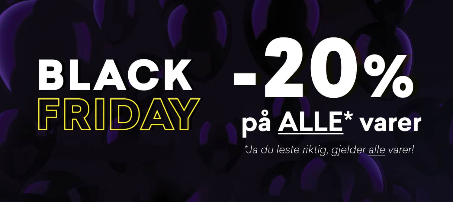 -20% på alt i butikk og nett