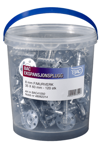- BAC Ekspansjonsplugg 8mm 120stk 30x60m