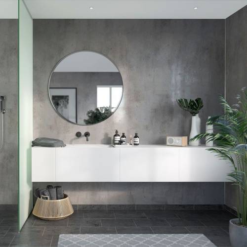 Fibo Lentini Grey Slett Baderomsplate