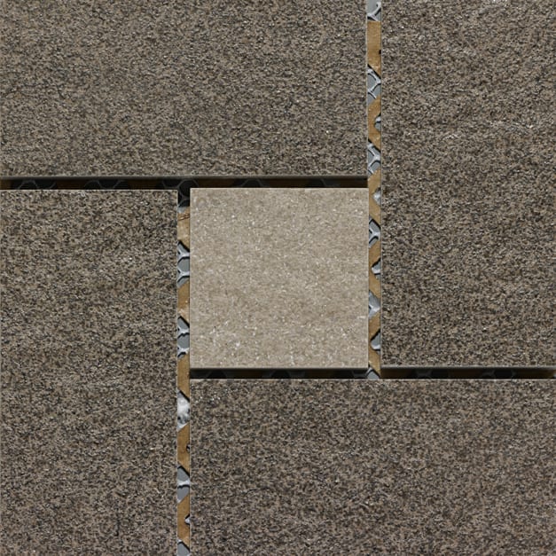 -Border Diamond Rocks Copper-Olive 15x15
